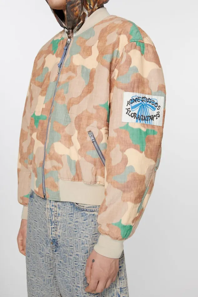 Men Bomber Jacket Orangegreen Acne Studios Outerwear
