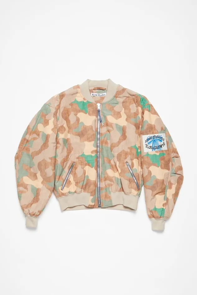 Men Bomber Jacket Orangegreen Acne Studios Outerwear