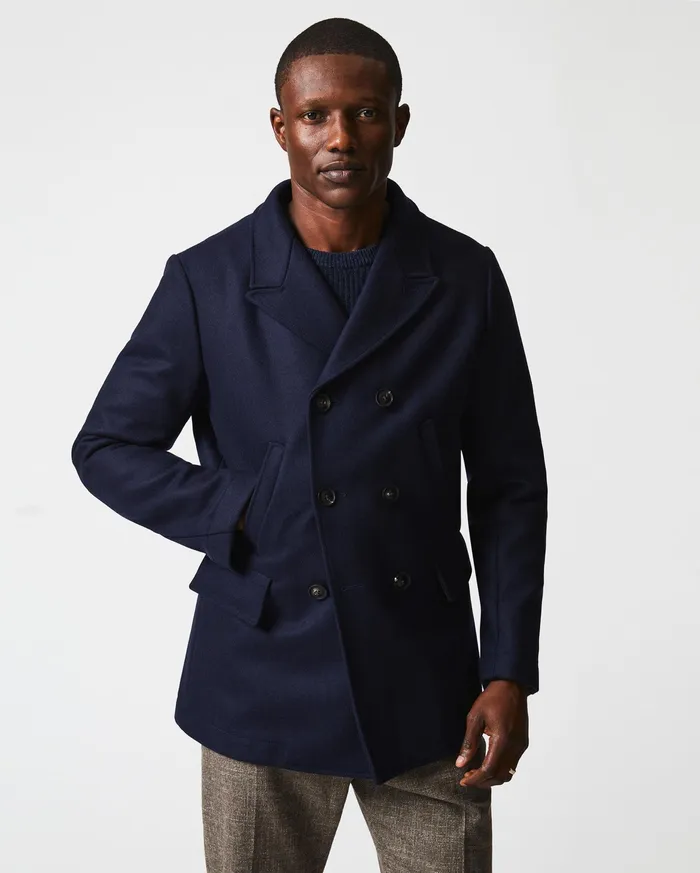 Men Bond Peacoat Navy Billy Reid Jackets and Outerwear