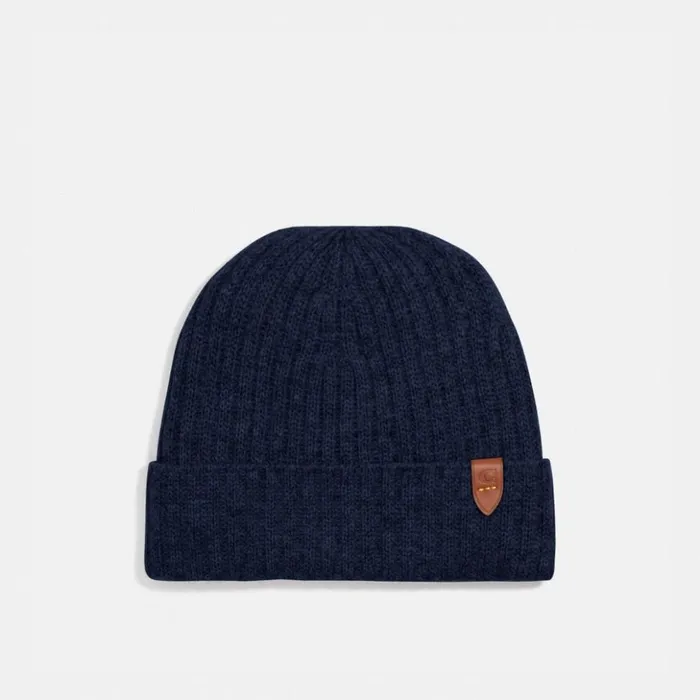 Men Cashmere Beanie Navy Coach Hats Scarves and Gloves