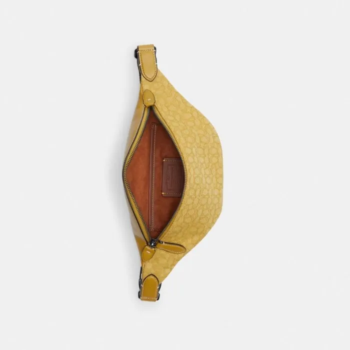 Men Charter Belt Bag 7 In Micro Signature Jacquard Yellowflax Coach Belt Bags Men Charter Belt Bag 7 In Micro Signature Jacquard Yellowflax Coach Belt Bags