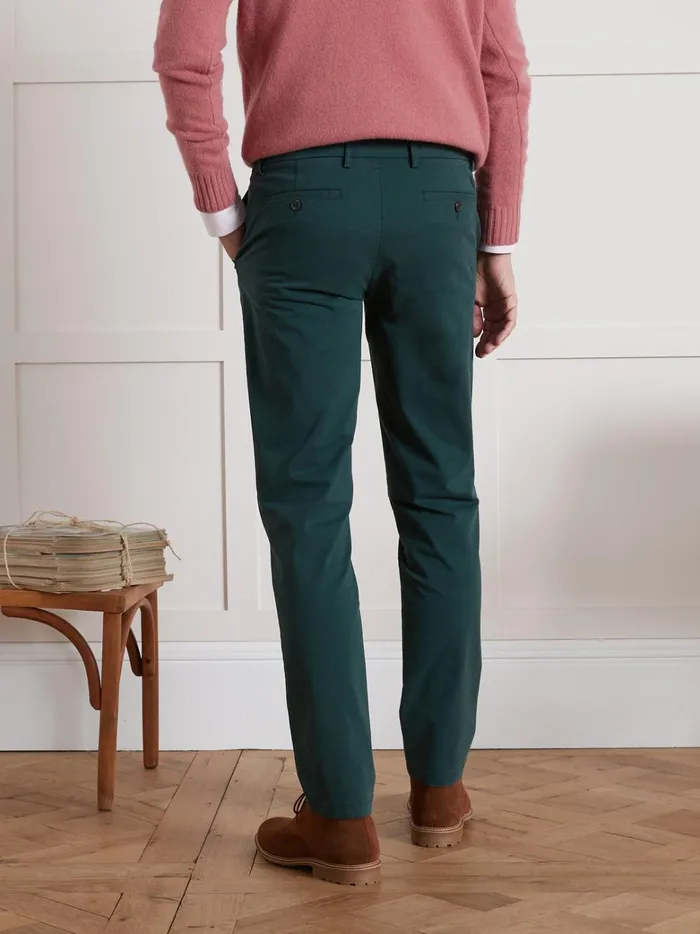 Men Clothing Cyrillus Chino Trousers Vert Anglais