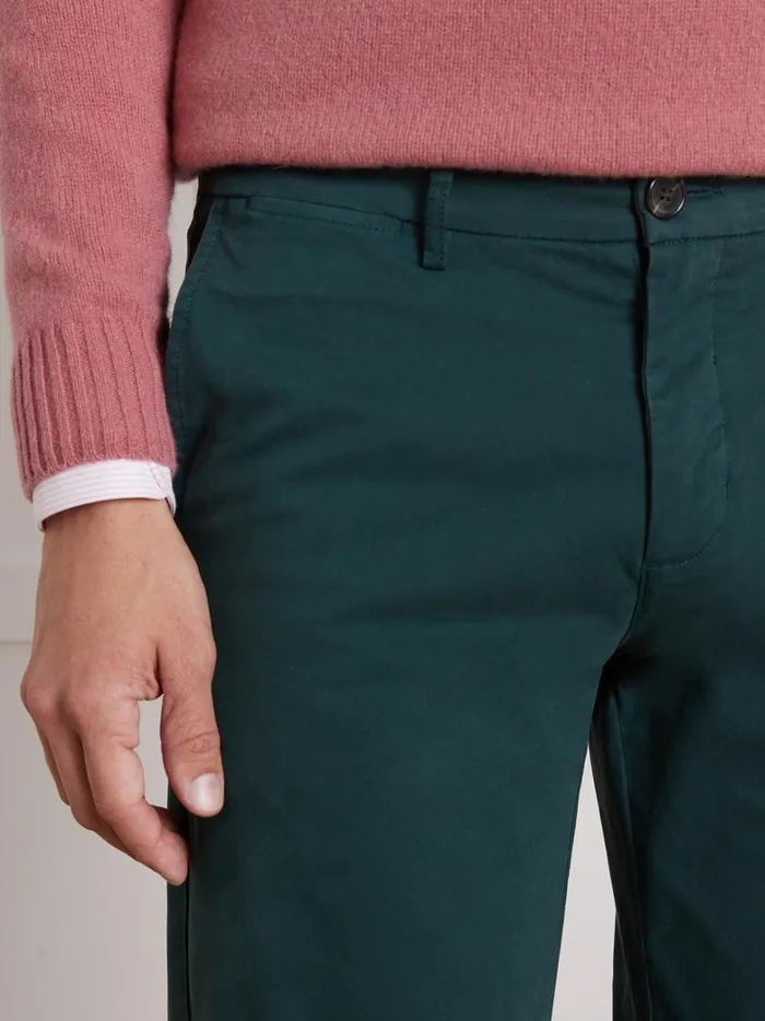 Men Clothing Cyrillus Chino Trousers Vert Anglais