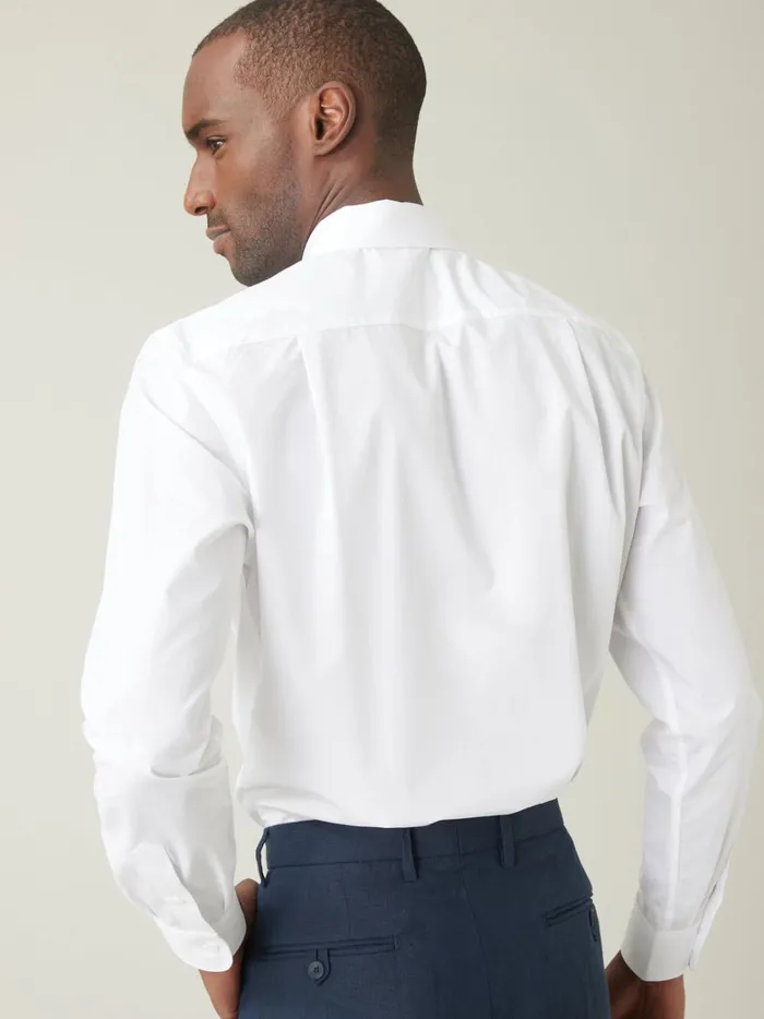 Men Clothing Cyrillus Plain EasyCare Regular Fit Poplin Shirt Blanc