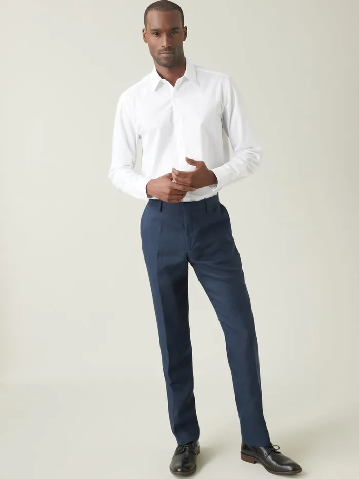 Men Clothing Cyrillus Plain EasyCare Regular Fit Poplin Shirt Blanc