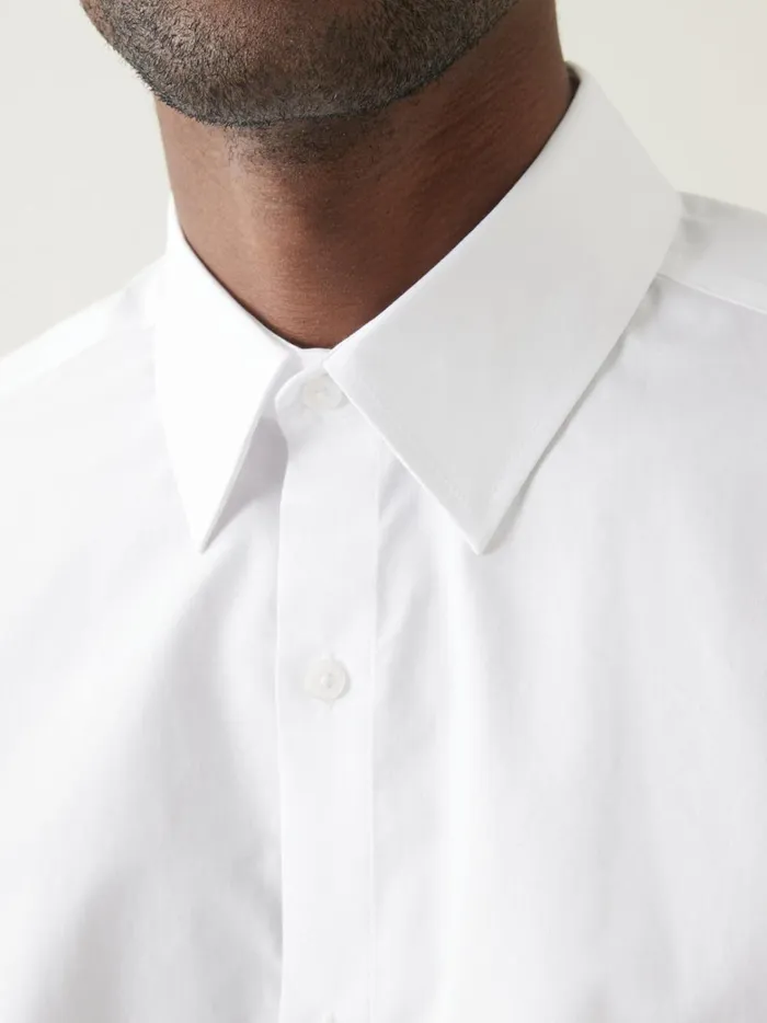 Men Clothing Cyrillus Plain EasyCare Regular Fit Poplin Shirt Blanc