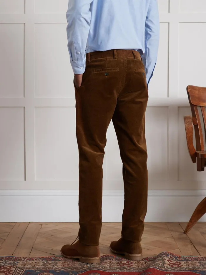 Men Clothing Cyrillus Regular Corduroy Chinos Chocolat