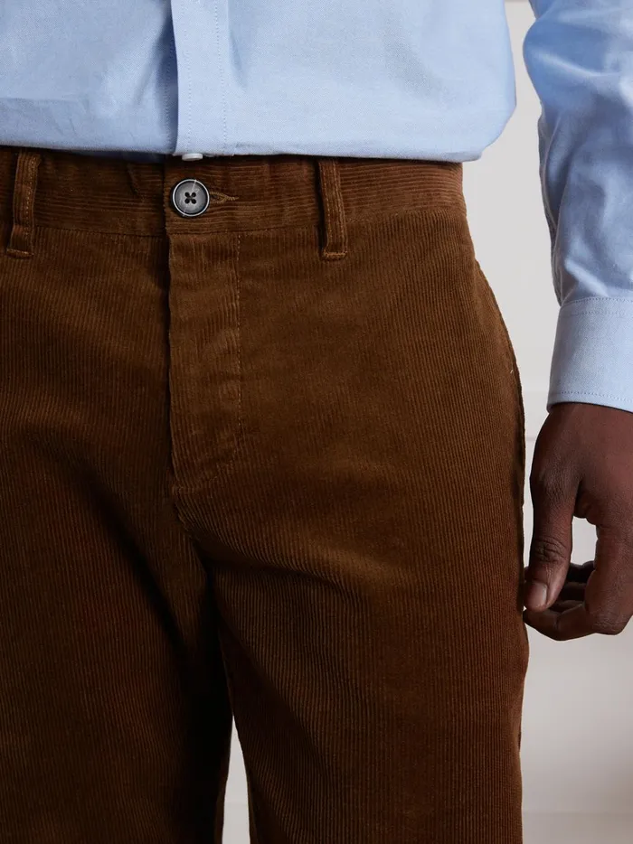 Men Clothing Cyrillus Regular Corduroy Chinos Chocolat