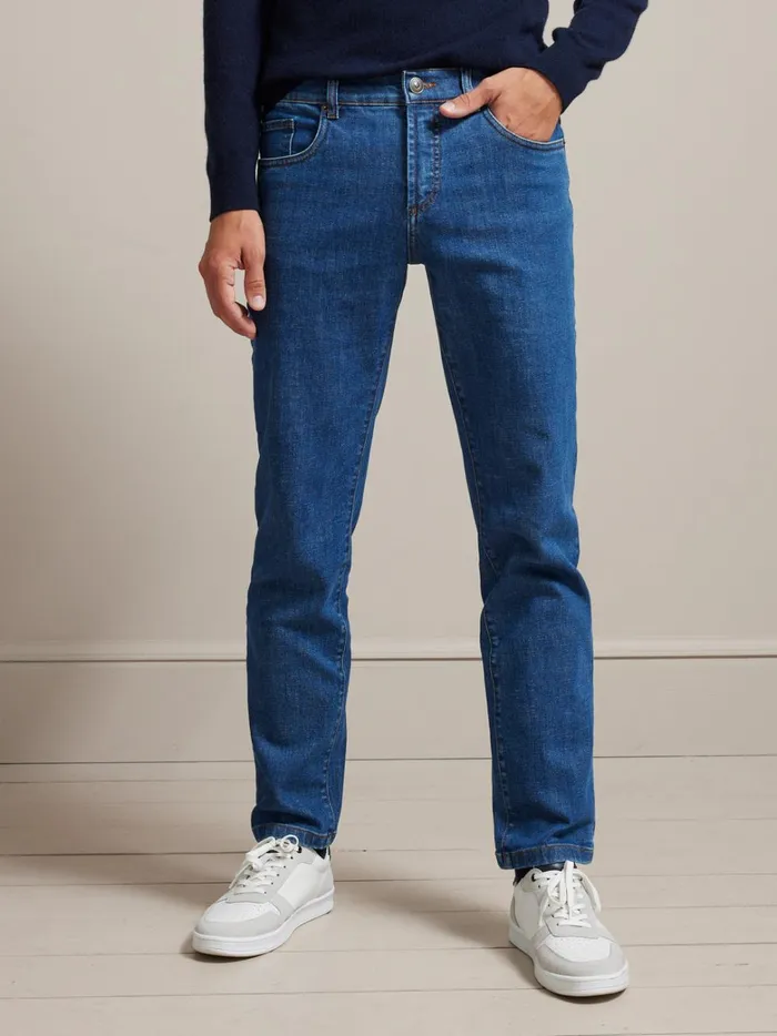 Men Clothing Cyrillus Regular Organic Cotton Jeans With An EcoFriendly Wash Denim Bleu Stone