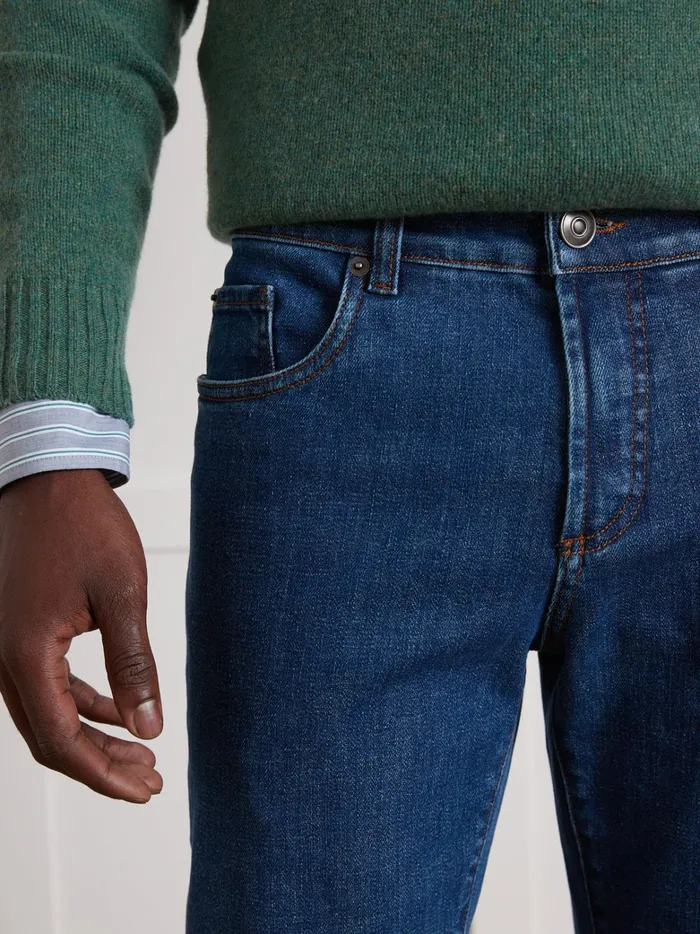 Men Clothing Cyrillus Regular Organic Cotton Jeans With An EcoFriendly Wash Denim Bleu Stone