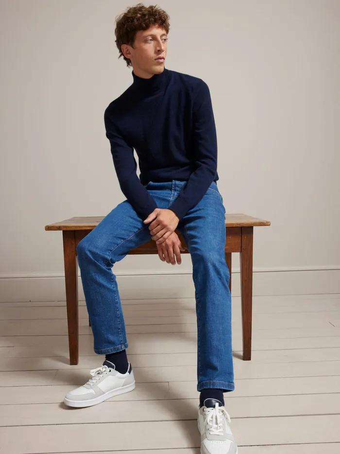Men Clothing Cyrillus Regular Organic Cotton Jeans With An EcoFriendly Wash Denim Bleu Stone