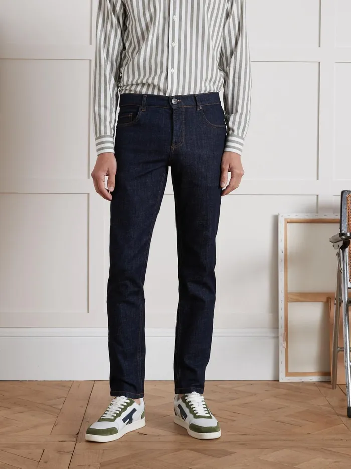 Men Clothing Cyrillus Regular Organic Cotton Jeans With An EcoFriendly Wash Denim Brut
