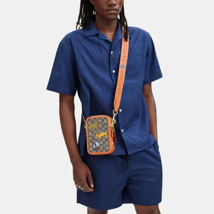 Men Coach X Observed By Us Rogue Crossbody 12 In Signature Jacquard Oakfaded Orange Coach Messenger and Crossbody Men Coach X Observed By Us Rogue Crossbody 12 In Signature Jacquard Oakfaded Orange Coach Messenger and Crossbody