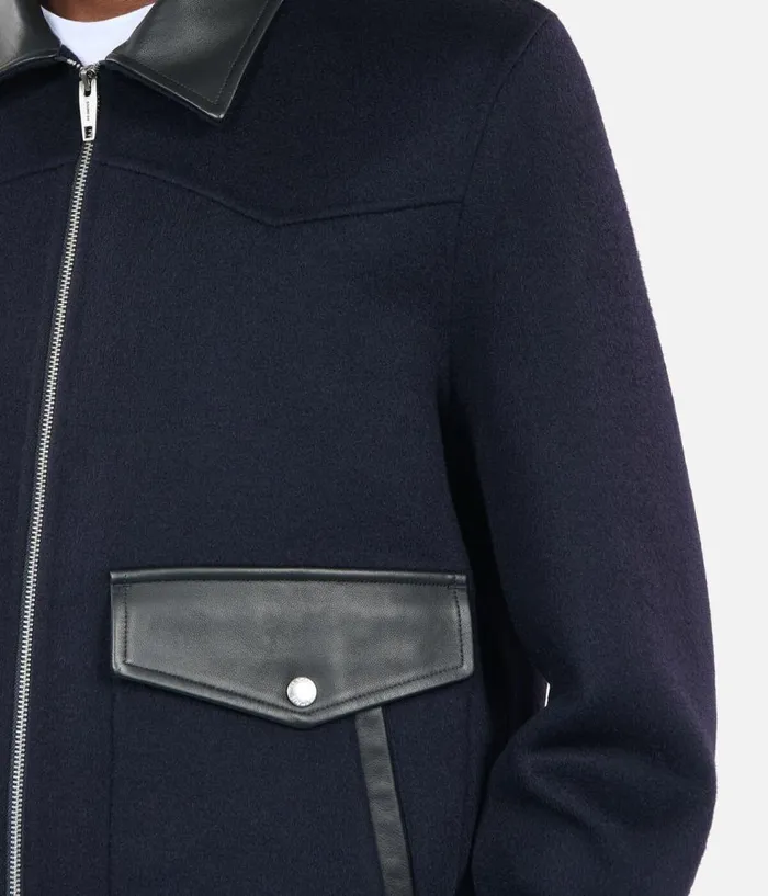 Men Coats and Jackets THE KOOPLES Navy Blue Doublefaced Wool Jacket Men Coats and Jackets THE KOOPLES Navy Blue Doublefaced Wool Jacket