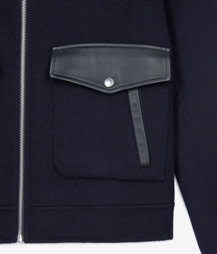Men Coats and Jackets THE KOOPLES Navy Blue Doublefaced Wool Jacket Men Coats and Jackets THE KOOPLES Navy Blue Doublefaced Wool Jacket
