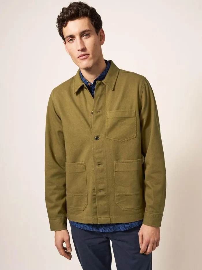 Men COATS and JACKETS White Stuff Fabien Chore Jacket Deep Green