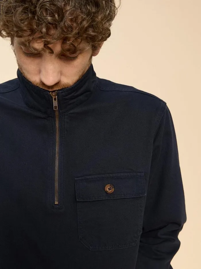 Men COATS and JACKETS White Stuff McCarthy Funnel Neck Dark Navy