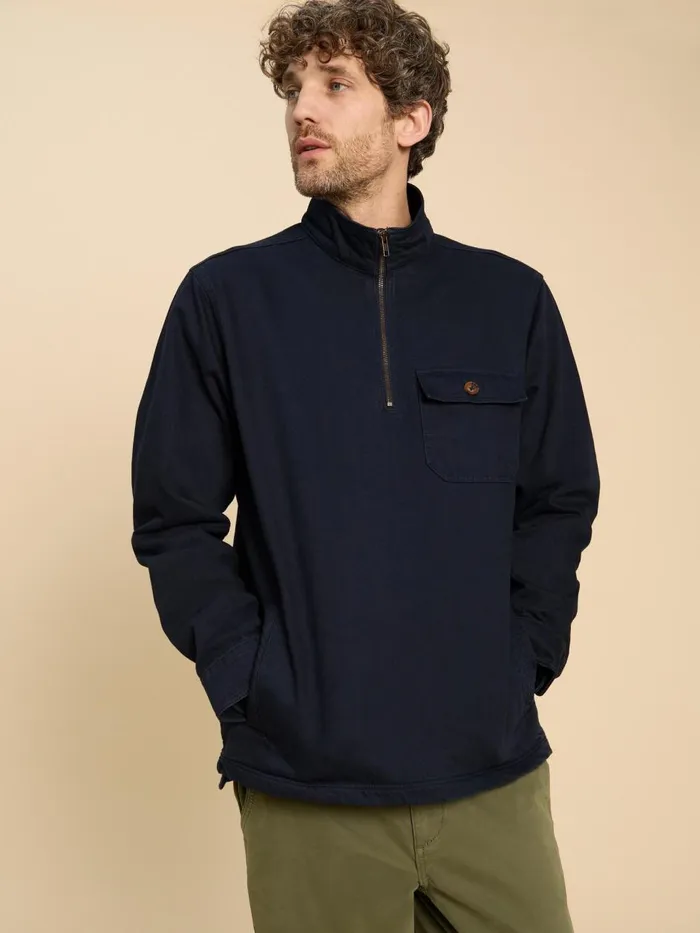 Men COATS and JACKETS White Stuff McCarthy Funnel Neck Dark Navy