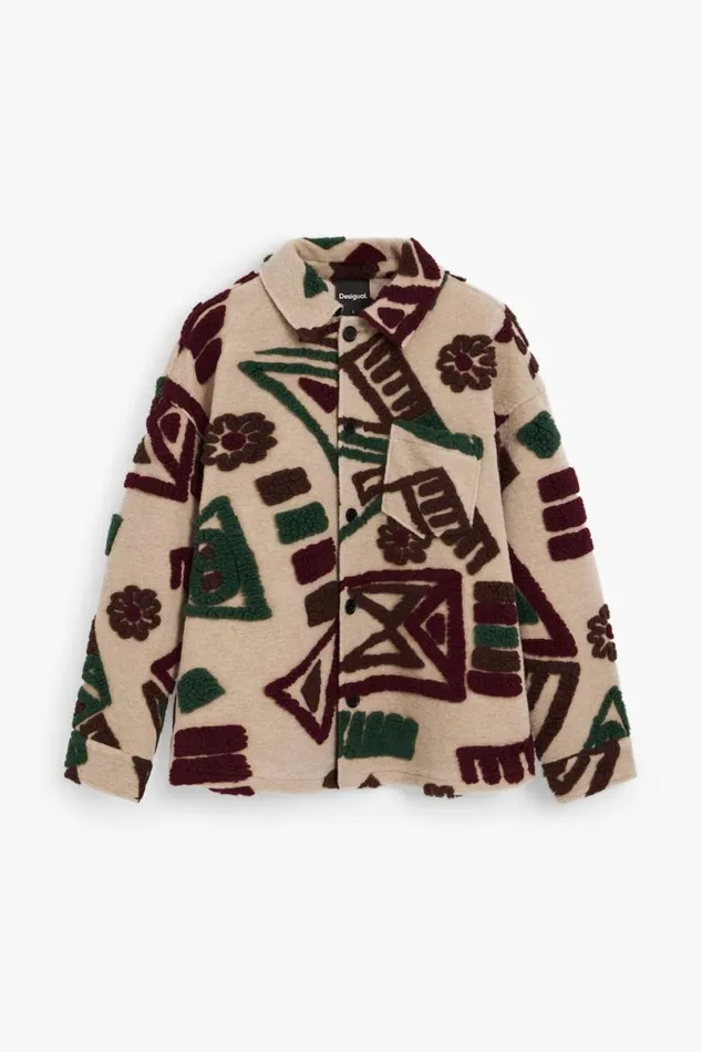 Men Coats And Jackets Desigual 3D Fleece Overshirt
