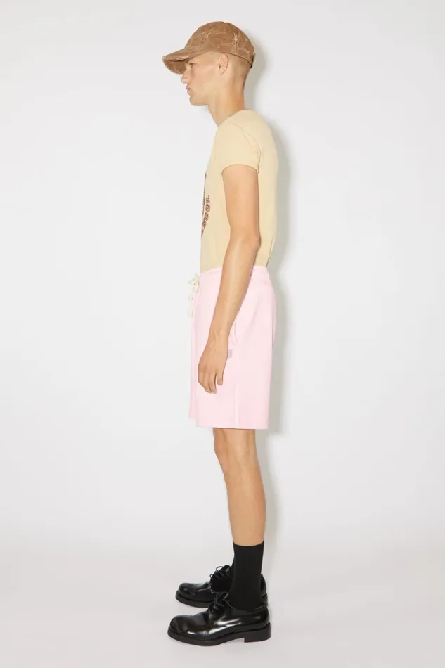 Men Cotton Sweat Shorts Light Pink Acne Studios Shorts