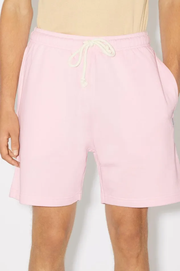 Men Cotton Sweat Shorts Light Pink Acne Studios Shorts
