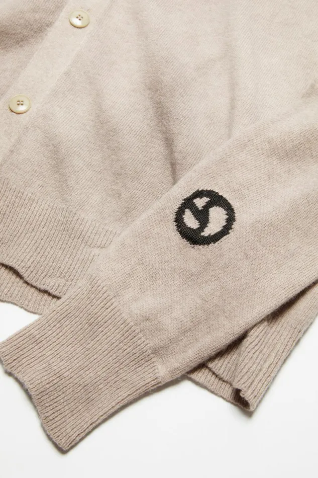 Men Crew Neck Cardigan Vintage Beige Acne Studios Knitwear