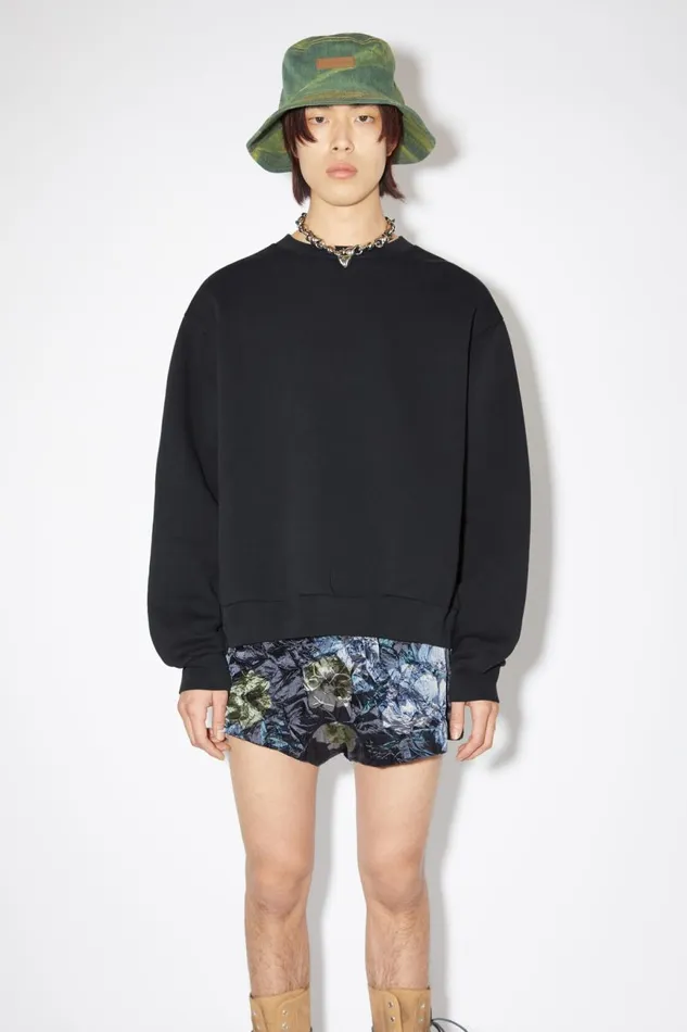Men Crew Neck Sweater Black Acne Studios Sweatshirts