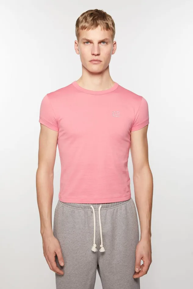 Men Crew Neck Tshirt 8211 Fitted Fit Tango Pink Acne Studios Tshirts