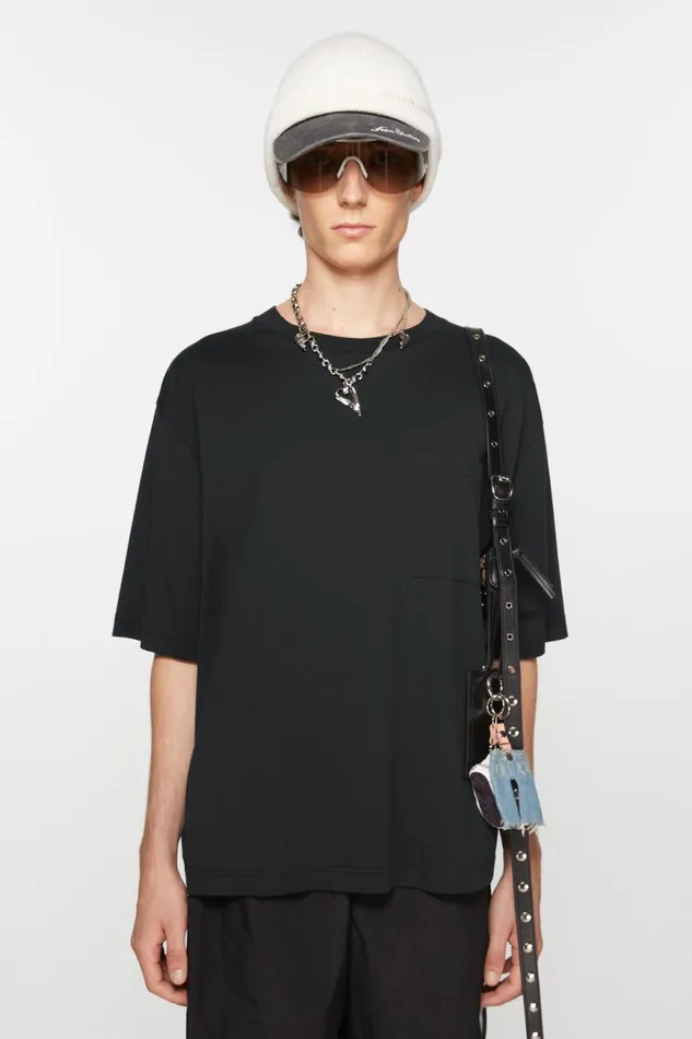 Men Crew Neck Tshirt 8211 Relaxed Fit Black Acne Studios Tshirts