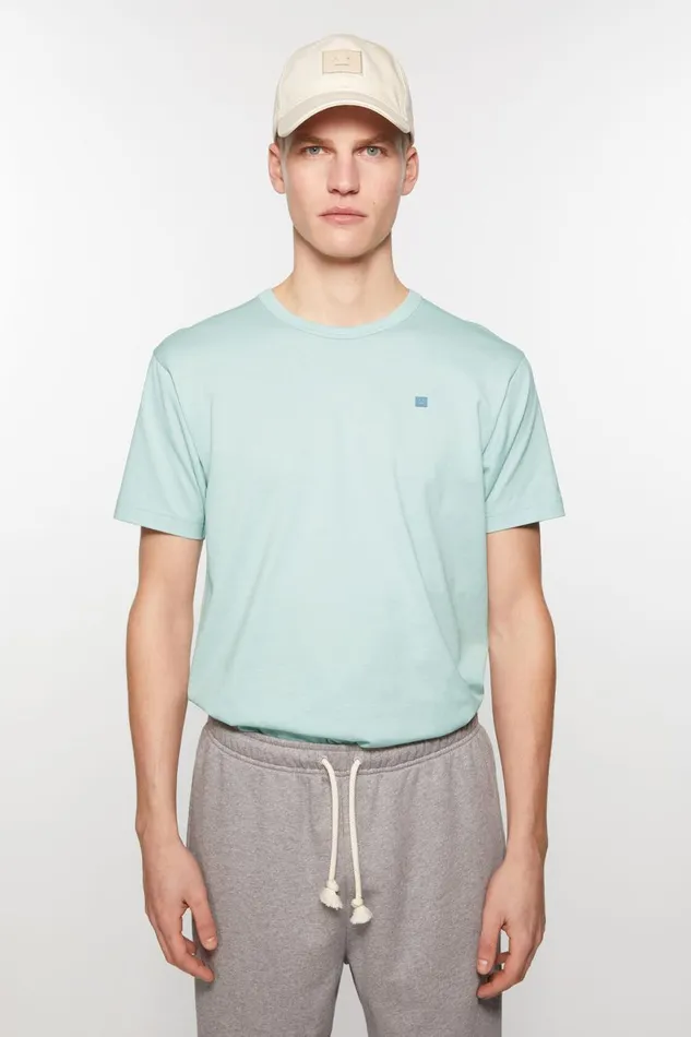 Men Crew Neck Tshirt Regular Fit Dusty Blue Acne Studios Tshirts