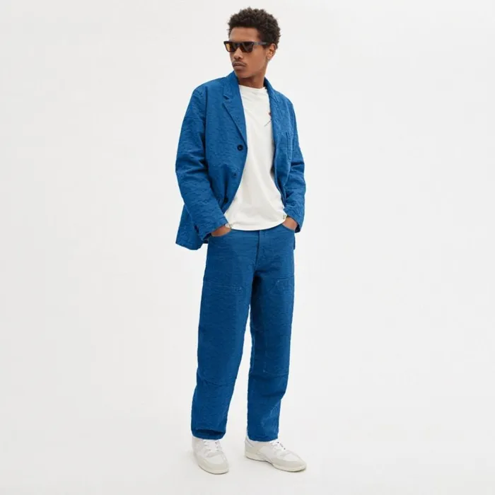 Men Denim Blazer Royal Blue Coach Jackets and Outerwear
