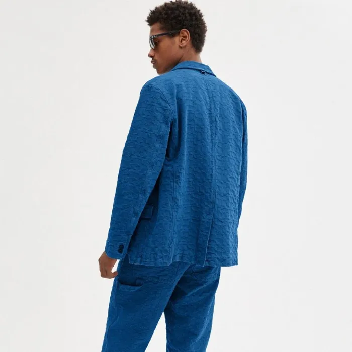 Men Denim Blazer Royal Blue Coach Jackets and Outerwear