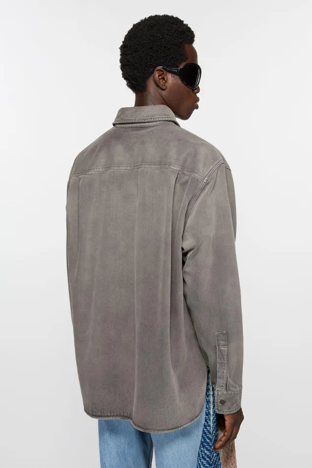 Men Denim Shirt 8211 Loose Fit Anthracite Grey Acne Studios Shirts