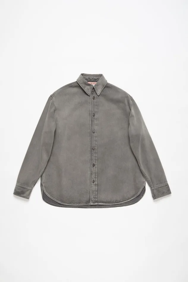 Men Denim Shirt 8211 Loose Fit Anthracite Grey Acne Studios Shirts