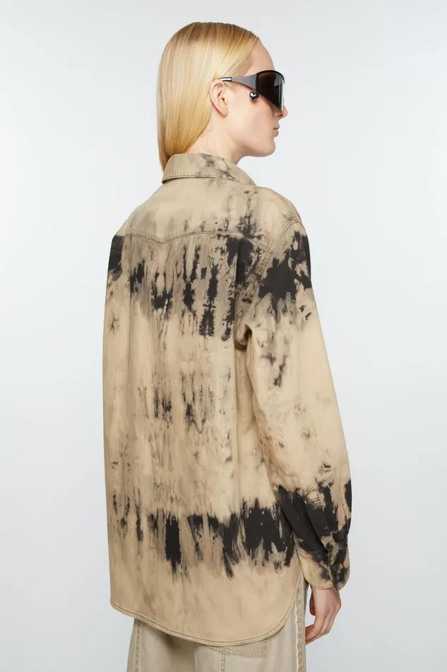 Men Denim Shirt 8211 Relaxed Fit Blackbeige Acne Studios Shirts