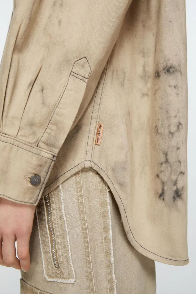 Men Denim Shirt 8211 Relaxed Fit Blackbeige Acne Studios Shirts