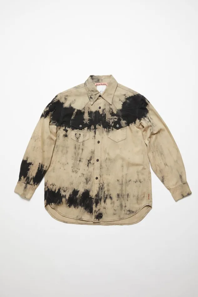 Men Denim Shirt 8211 Relaxed Fit Blackbeige Acne Studios Shirts