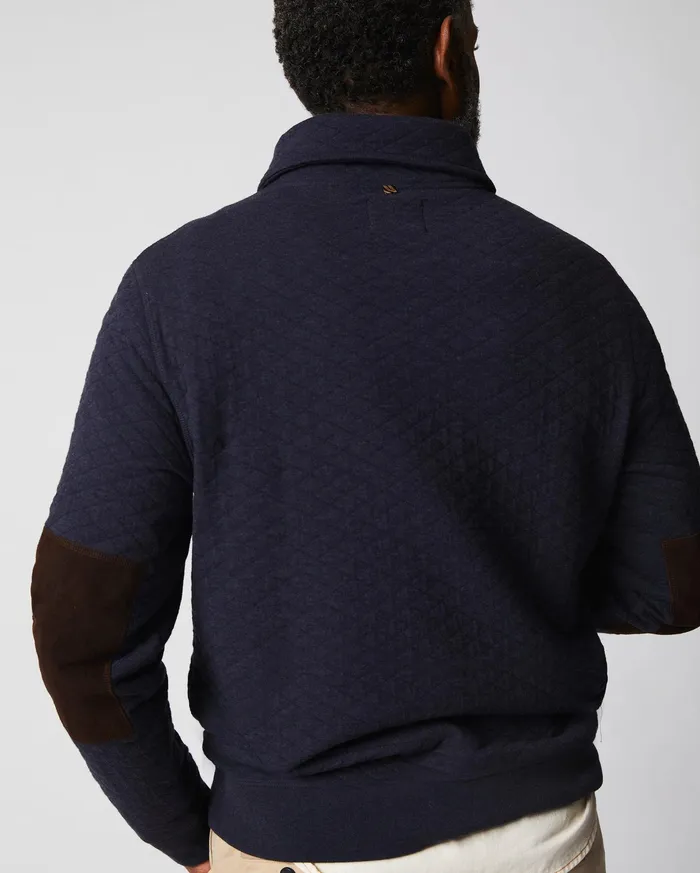 Men Diamond Quilt Shawl Dark Navy Billy Reid Sweaters and Sweatshirts