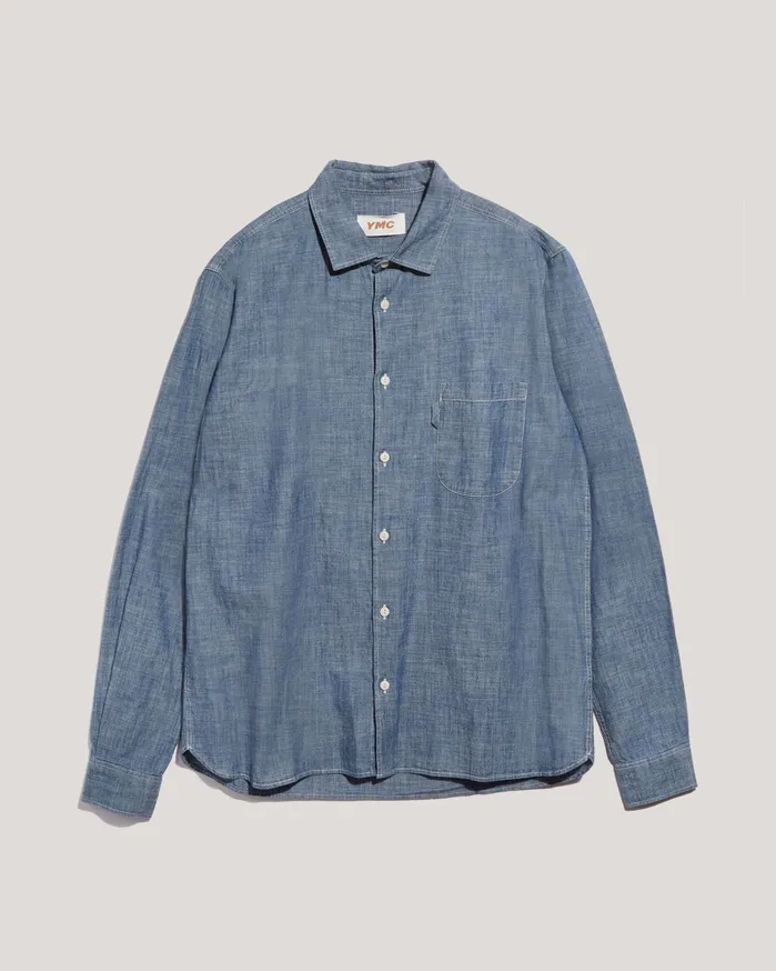 Men Earth Curtis Shirt Light Indigo YMC Shirts