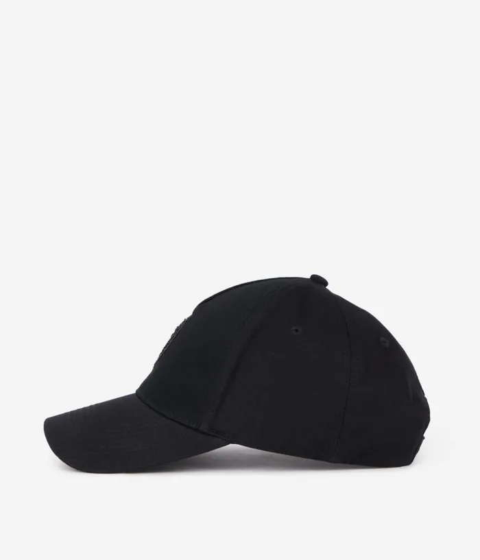 Men Hats and Scarves THE KOOPLES Black Cap With Blazon Patch Men Hats and Scarves THE KOOPLES Black Cap With Blazon Patch