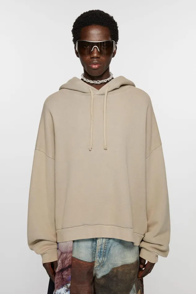 Men Hooded Sweater Concrete Grey Acne Studios Sweatshirts