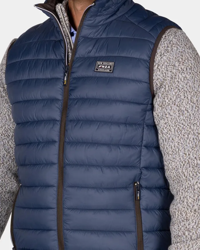 Men Jackets NZA New Zealand Auckland Blue Quilted Body Warmer 8211 Tin Blue