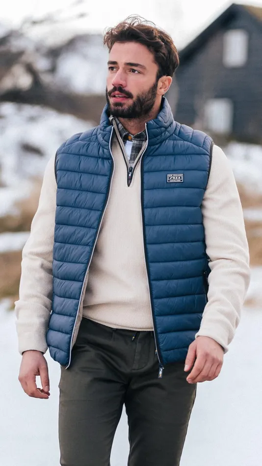Men Jackets NZA New Zealand Auckland Blue Quilted Body Warmer 8211 Tin Blue