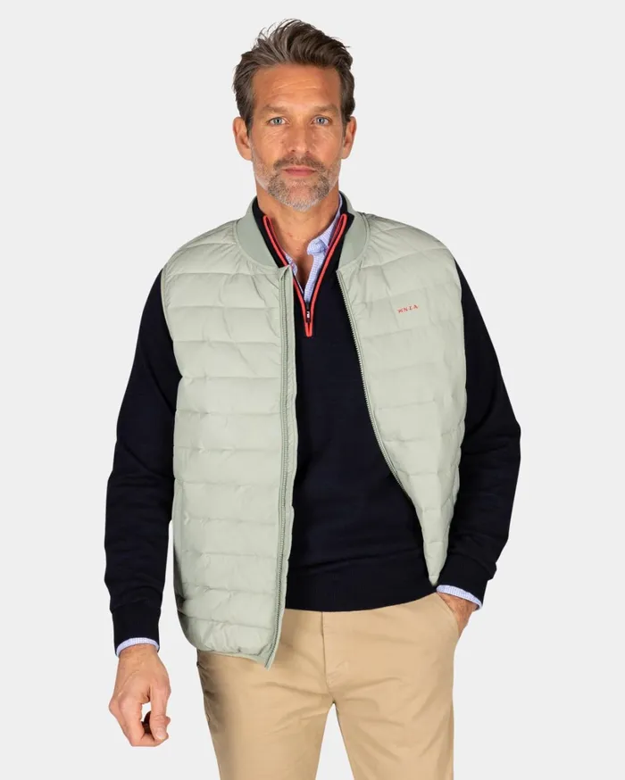Men Jackets NZA New Zealand Auckland Quilted Light Green Bodywarmer 8211 Dusty Army