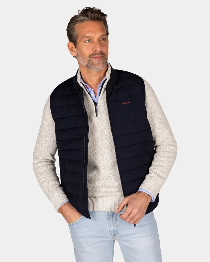 Men Jackets NZA New Zealand Auckland Quilted Navy Bodywarmer 8211 Midnight Navy