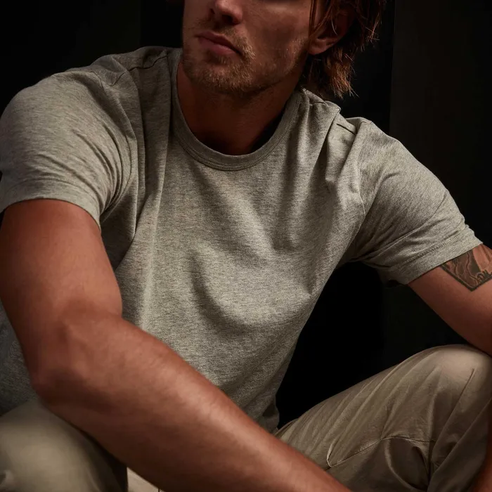 MEN James Perse CLASSICS Short Sleeve Crew Neck Heather Grey