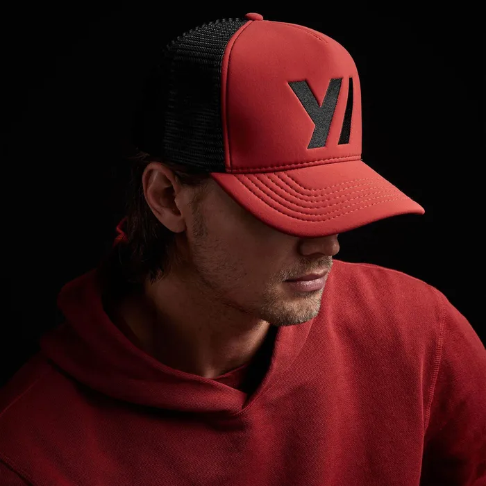 MEN James Perse HATS Embroidered Scuba Trucker Hat Sunstone
