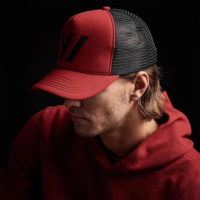 MEN James Perse HATS Embroidered Scuba Trucker Hat Sunstone