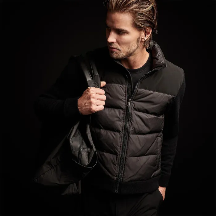 MEN James Perse JACKETSOUTERWEAR Luxury Down Front Zip Sweater Black