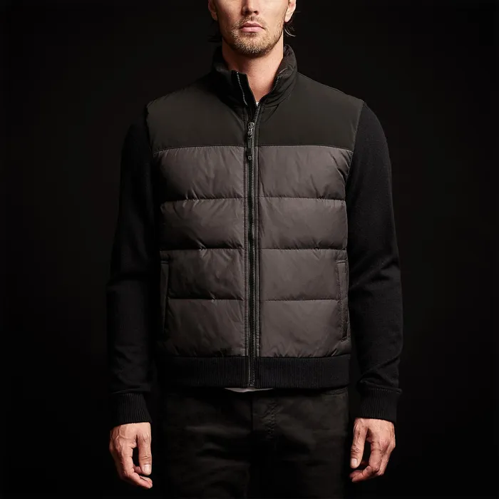 MEN James Perse JACKETSOUTERWEAR Luxury Down Front Zip Sweater Black